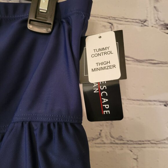 Island Escape Womens Plus Tummy Control Swim Skirt - Picture 2 of 5